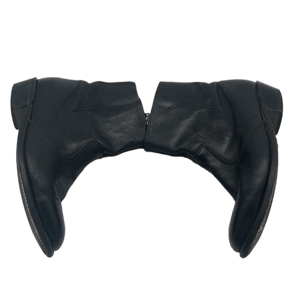 Double H Black Leather Side Zip Western Boots Men Size 10.5 BLEMISH - Picture 9 of 10